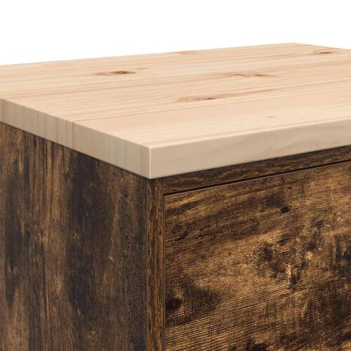 Garageopbevaringsskab røget eg 60x51x85 cm massivt træ fyrretræ