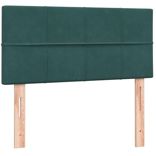 Kontinentalseng med madras 90x220 cm fløjl mørkegrøn