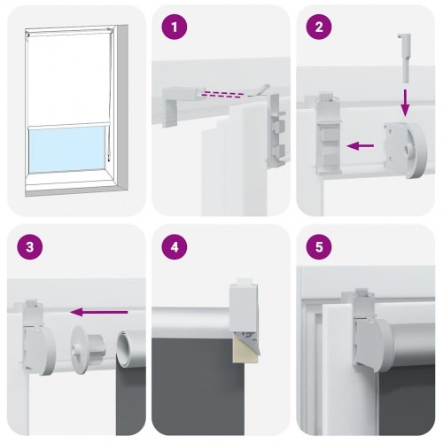Rullegardin mørklægning 125x130 cm stofbredde 121,6cm polyester
