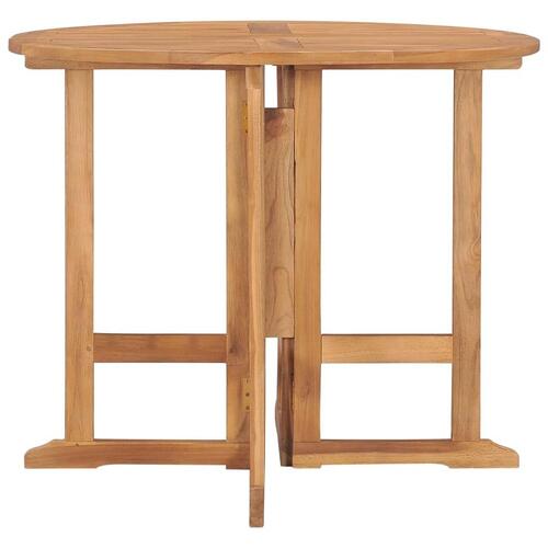 Foldbart havebord Ø90x75 cm massivt teaktræ