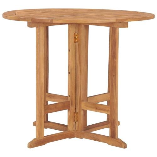 Foldbart havebord Ø90x75 cm massivt teaktræ