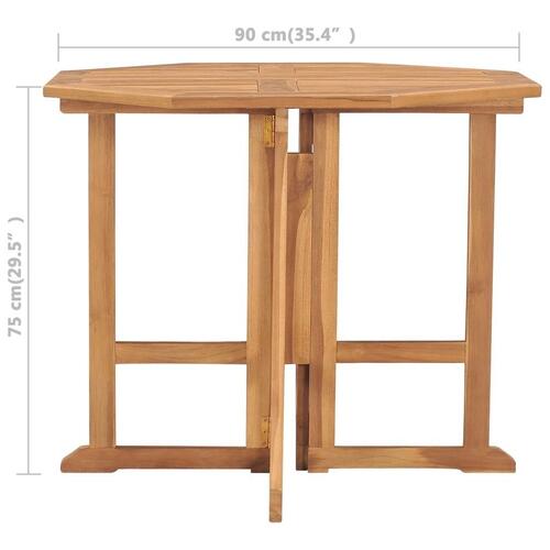 Foldbart havebord 90x90x75 cm massivt teaktræ