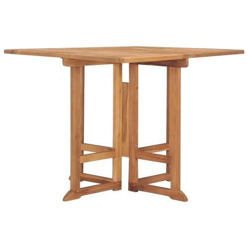 Foldbart havebord 90x90x75 cm massivt teaktræ