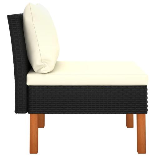 Midterdel til sofa polyrattan og massivt eukalyptustræ