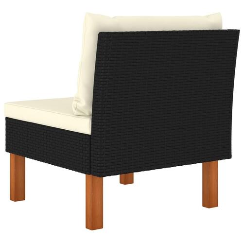 Midterdel til sofa polyrattan og massivt eukalyptustræ