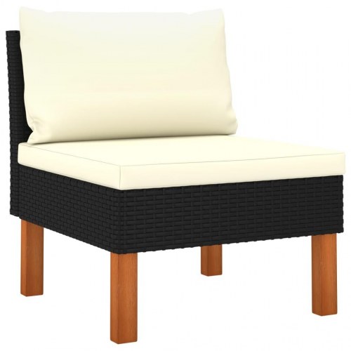 Midtersofaer 3 stk. i polyrattan - sort/creme