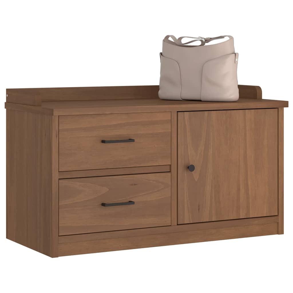 Entrébænk SANDNES 87x40x50 cm massivt fyrretræ billede