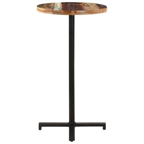 Bistrobord Ø60x110 cm rundt massivt genbrugstræ