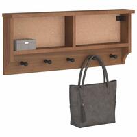Væghængt knagerække SANDNES 87x12x35 cm massivt fyrretræ
