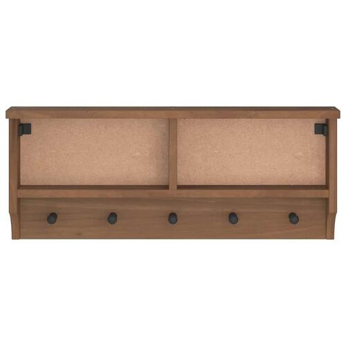 Væghængt knagerække SANDNES 87x12x35 cm massivt fyrretræ