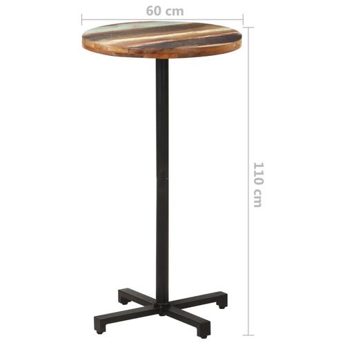 Bistrobord Ø60x110 cm rundt massivt genbrugstræ
