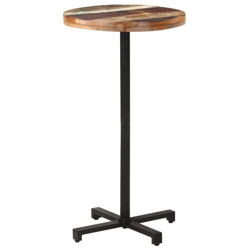 Bistrobord Ø60x110 cm rundt massivt genbrugstræ