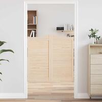 Svingdøre 2-par 100x100 cm lameldesign massivt fyrretræ