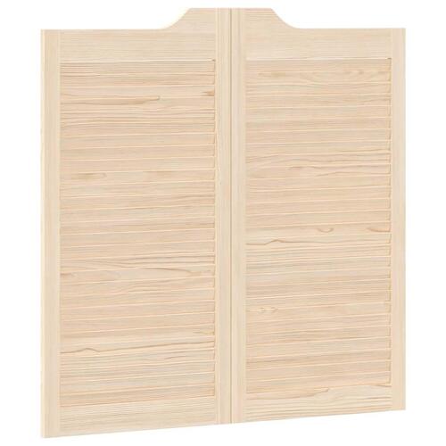 Svingdøre 2-par 100x100 cm lameldesign massivt fyrretræ