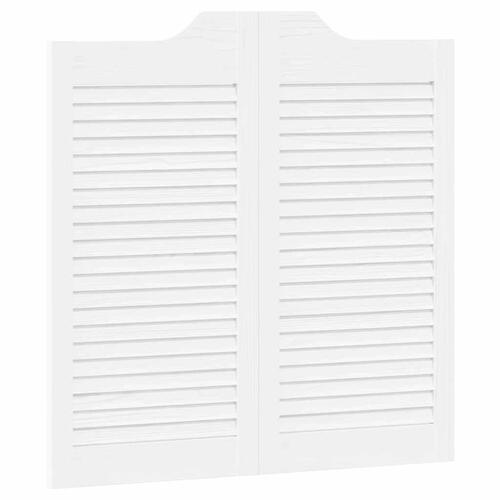 Svingdøre 2-par 80x80 cm lameldesign hvid