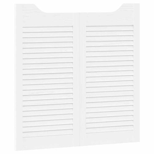 Svingdøre 2-par 80x80 cm lameldesign hvid
