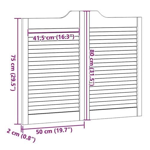Svingdøre 1-par 80x100 cm lameldesign hvid