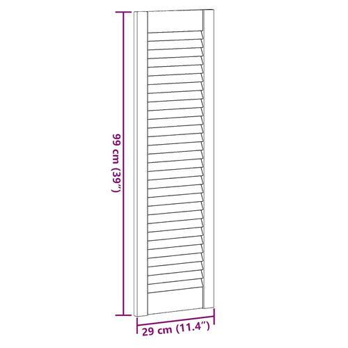 Skabslåger 2 stk. 99x29,5 cm lameldesign hvid