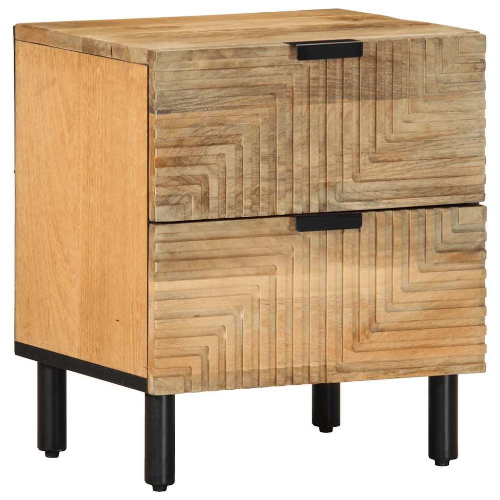 Sengebord 40x33x46 cm massivt mangotræ brun