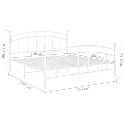 Sengestel 200x200 cm metal hvid