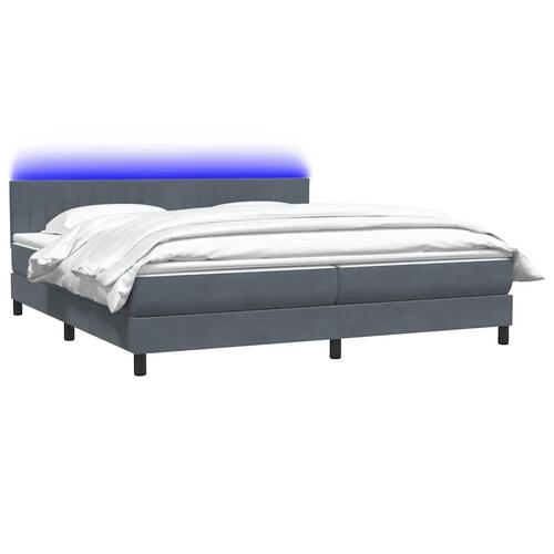 Kontinentalseng med madras 200x210 cm fløjl mørkegrå