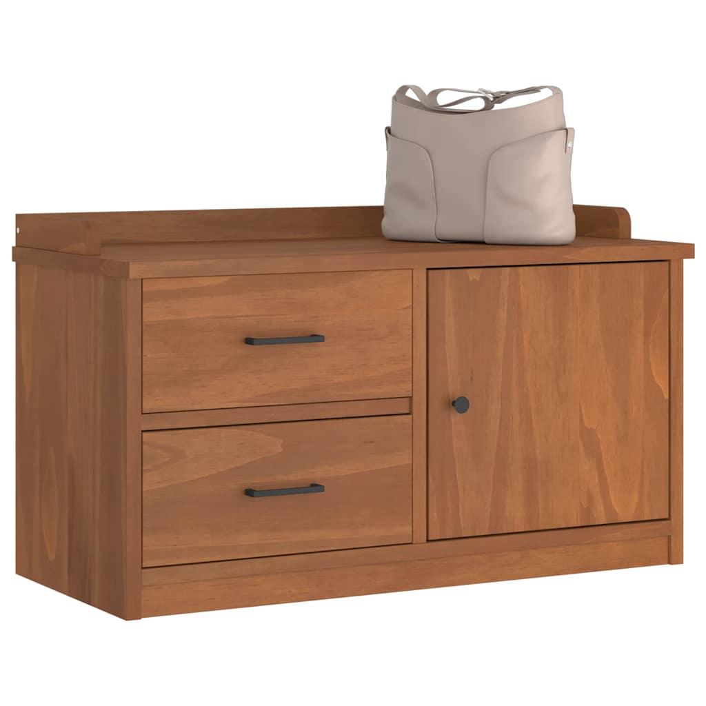 Entrébænk SANDNES 87x40x50 cm massivt fyrretræ billede