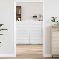 Svingdøre 2-par 90x100 cm lameldesign hvid