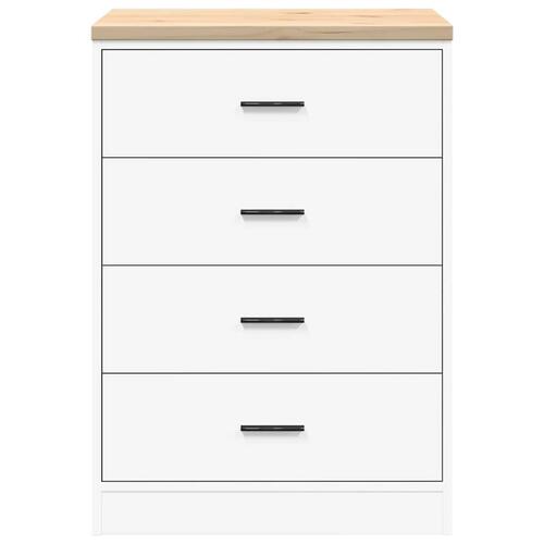 Garageopbevaringsskab Hvid 60x51x85 cm Massivt træ Fyrretræ