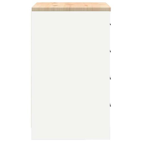 Garageopbevaringsskab Hvid 60x51x85 cm Massivt træ Fyrretræ