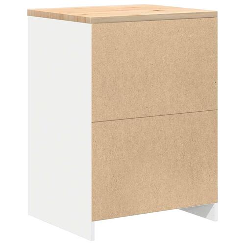 Garageopbevaringsskab Hvid 60x51x85 cm Massivt træ Fyrretræ