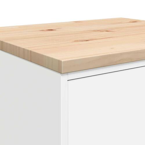 Garageopbevaringsskab Hvid 60x51x85 cm Massivt træ Fyrretræ