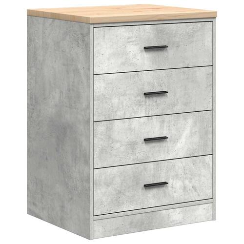 Garageopbevaringsskab Beton Grå 60x51x85cm Massivt træ Fyrretræ