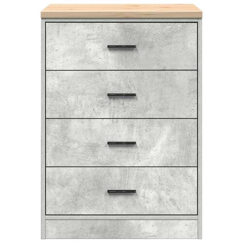 Garageopbevaringsskab Beton Grå 60x51x85cm Massivt træ Fyrretræ
