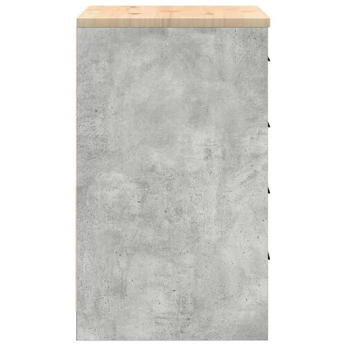 Garageopbevaringsskab Beton Grå 60x51x85cm Massivt træ Fyrretræ