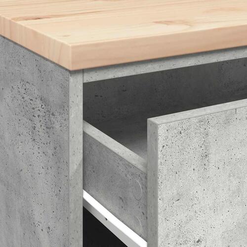 Garageopbevaringsskab Beton Grå 60x51x85cm Massivt træ Fyrretræ