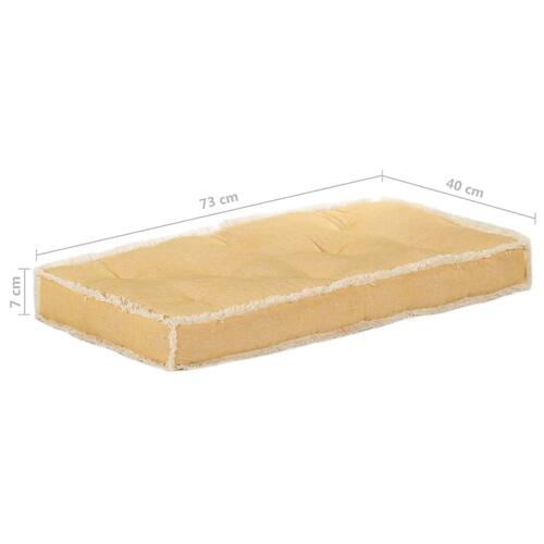 Hynde til pallesofa 73x40x7 cm gul
