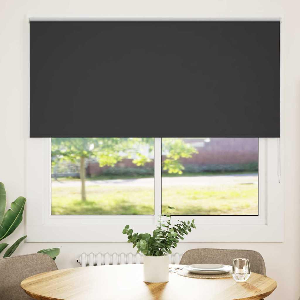 Mørklægnings-rullegardin 145×175 cm - stofbredde 141,6 cm, sort polyester billede