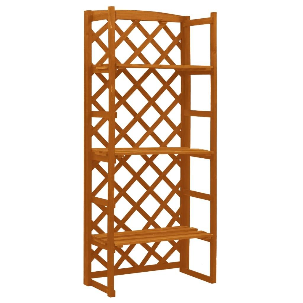 Plantestativ med espalier 60x30x140 cm massivt fyrretræ orange