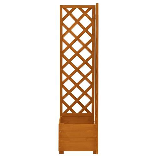 Plantekasse til hjørne m. espalier 40x40x150 cm fyrretræ orange