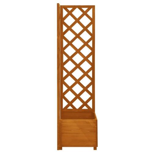 Plantekasse til hjørne m. espalier 40x40x150 cm fyrretræ orange