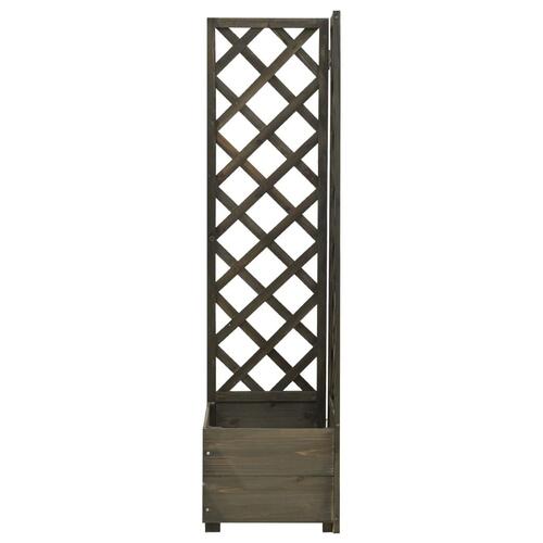 Plantekasse til hjørne med espalier 40x40x150 cm fyrretræ grå
