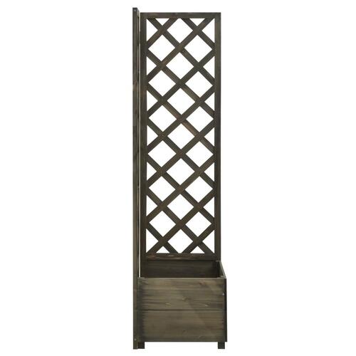 Plantekasse til hjørne med espalier 40x40x150 cm fyrretræ grå