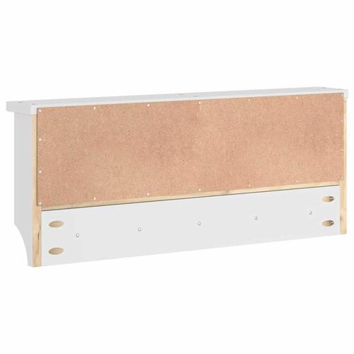 Væghængt knagerække SANDNES 87x12x35 cm massivt fyrretræ hvid