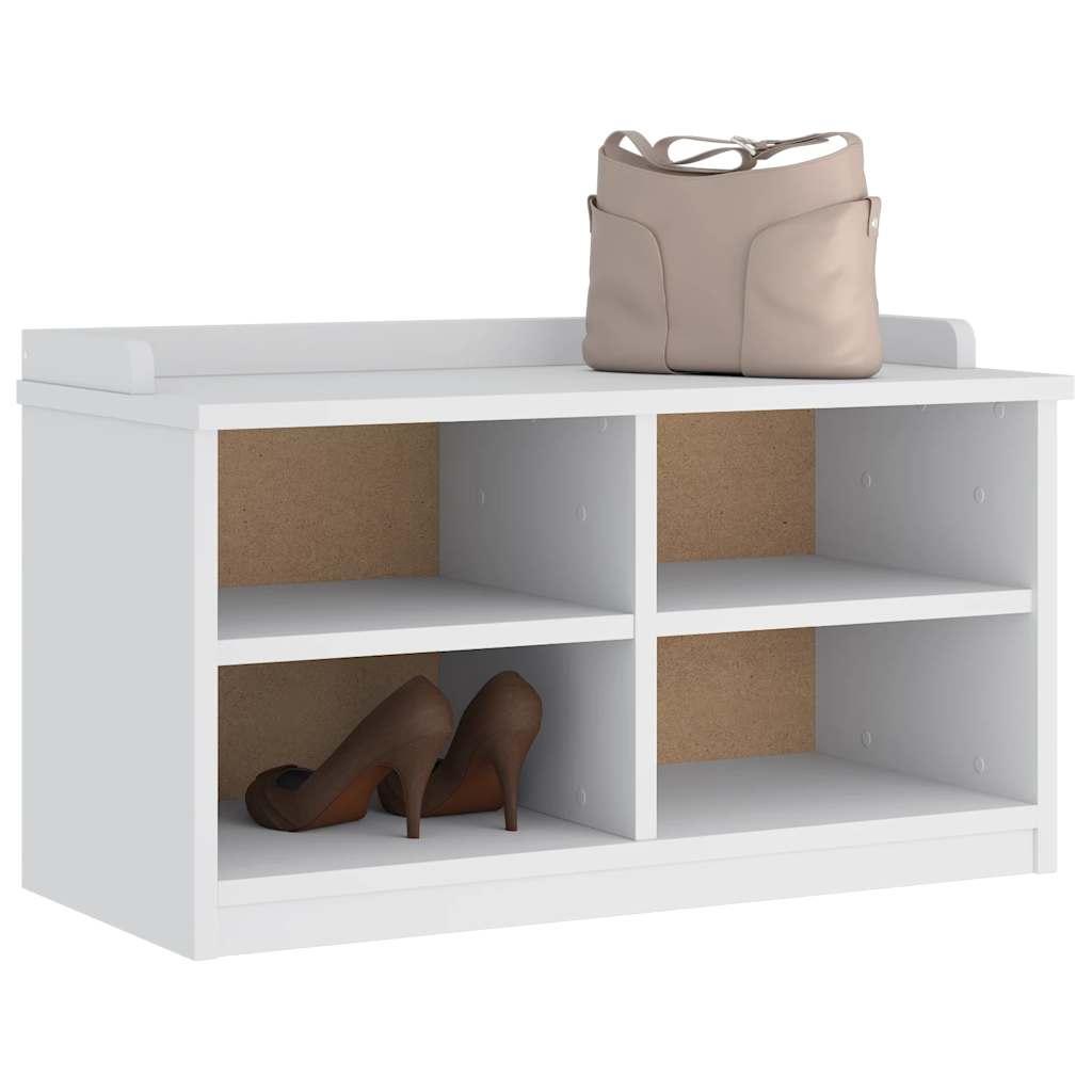 Entrébænk SANDNES 87x40x50 cm massivt fyrretræ hvid