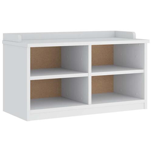 Entrébænk SANDNES 87x40x50 cm massivt fyrretræ hvid