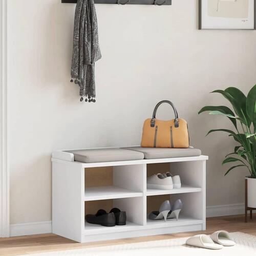 Entrébænk SANDNES 87x40x50 cm massivt fyrretræ hvid