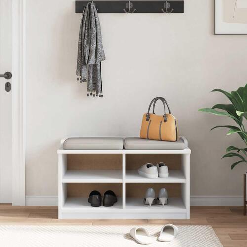 Entrébænk SANDNES 87x40x50 cm massivt fyrretræ hvid
