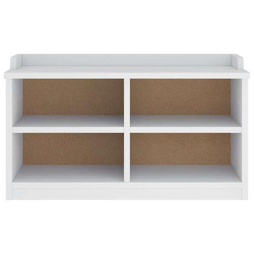 Entrébænk SANDNES 87x40x50 cm massivt fyrretræ hvid