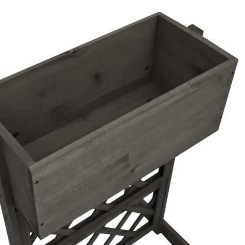 Plantekasse med espalier 45x30x74 cm massivt fyrretræ grå