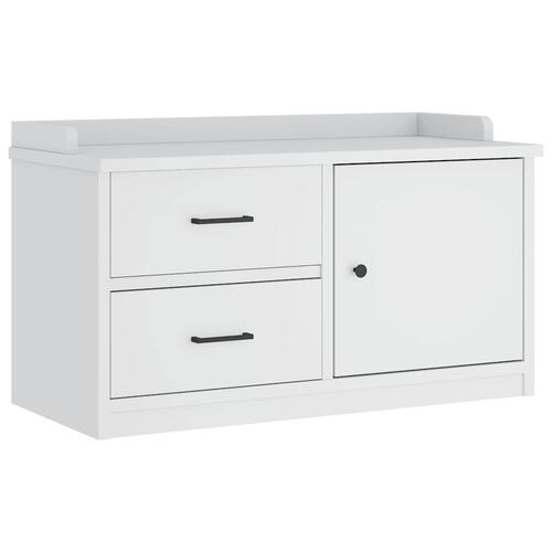 Entrébænk SANDNES 87x40x50 cm massivt fyrretræ hvid